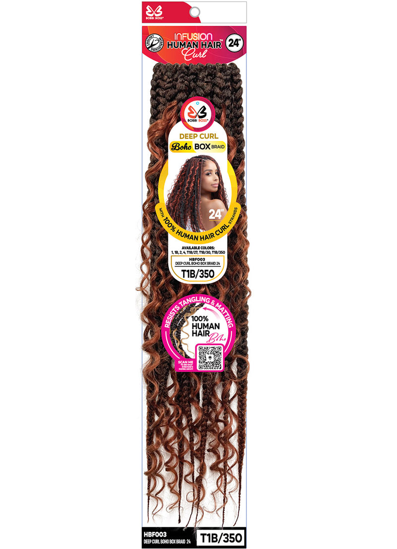 Bobbi Boss Infusion Crochet Braid HBF003 DEEP CURL BOHO BOX 24" | Hair Crown Beauty Supply