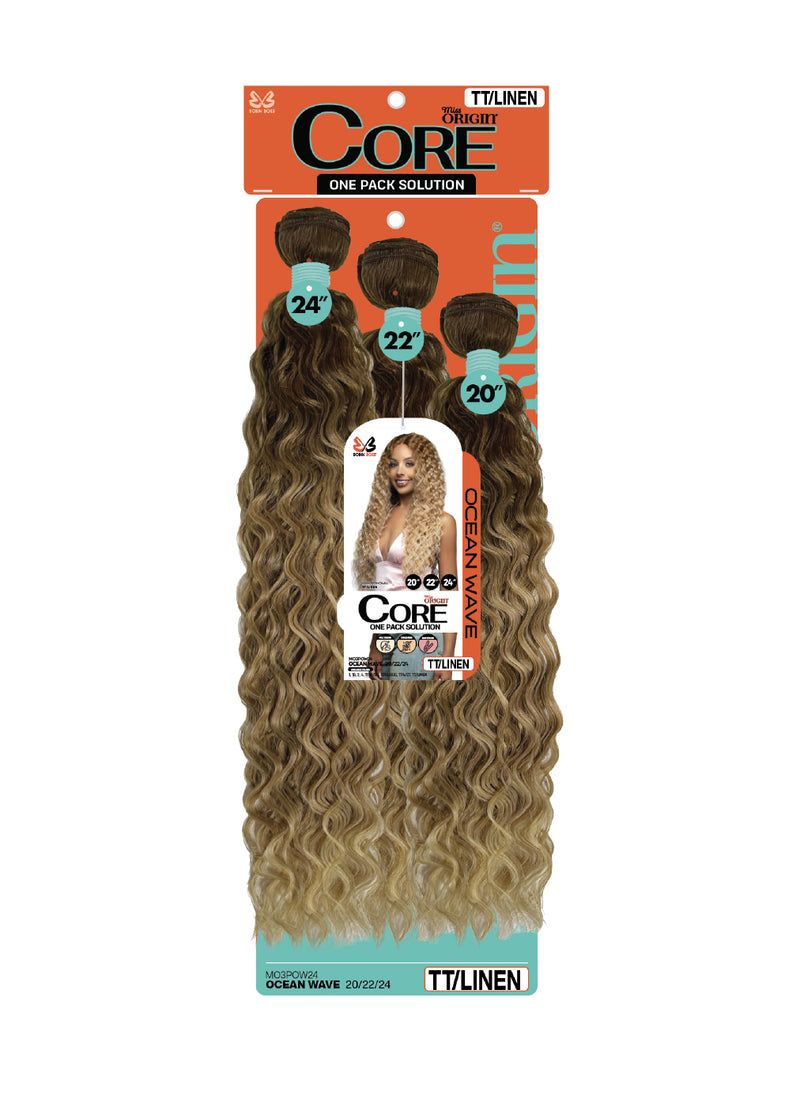 Bobbi Boss Miss Origin CORE 3PCS Synthetic Weaving Hair OCEAN WAVE 20"/22"/24" | Hair Crown Beauty Supply