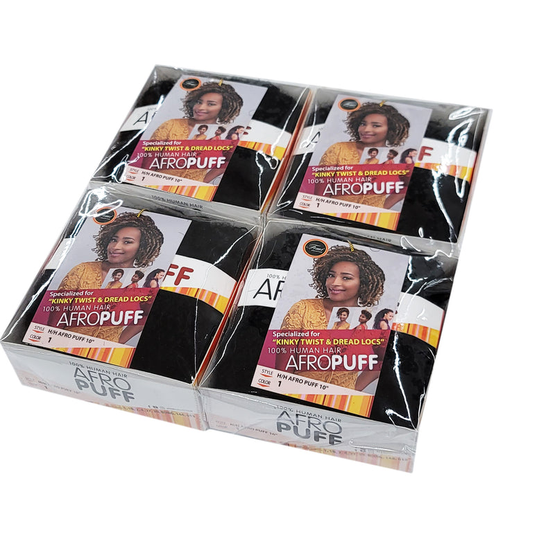 FEMI Human Hair Afro Puff Bulk Hair 10" (Pack of 4) | Hair Crown Beauty Supply