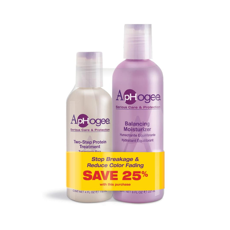 Aphogee Balancing Moisturizer 8oz & Two-Step Protein Treatment 4oz | Hair Crown Beauty Supply