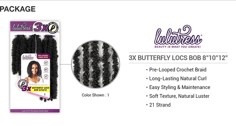 Sensationnel LuluTress 3X Butterfly Locs Bob 8/10/12 | Hair Crown Beauty Supply