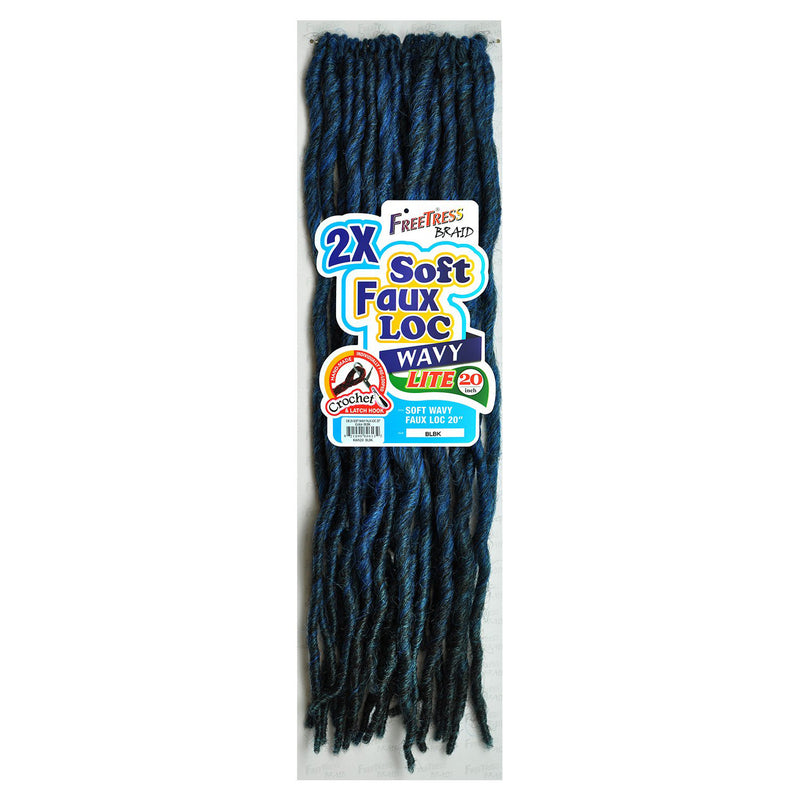 FreeTress Synthetic Crochet Braid 2X Soft Wavy Faux Loc 20" | Hair Crown Beauty Supply