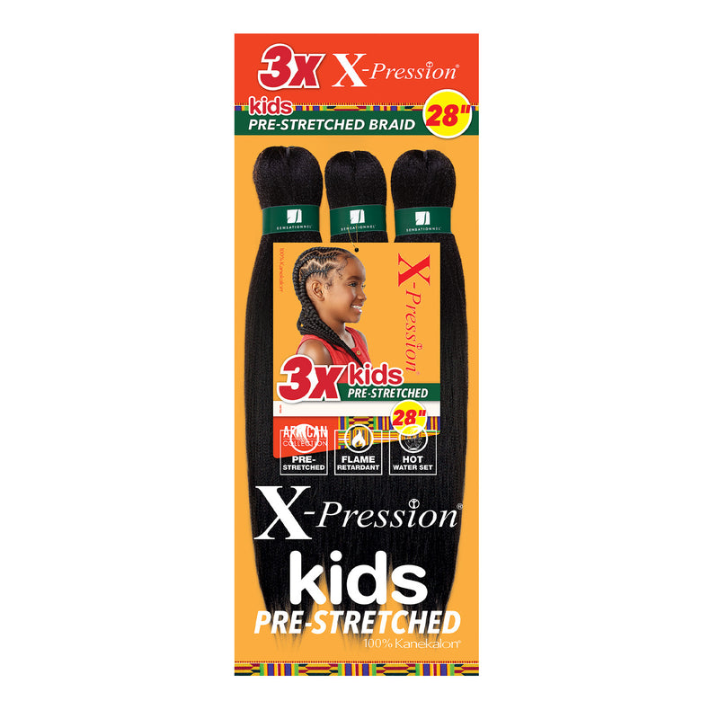 Sensationnel 3X X-Pression KIDS Pre-Stretched Braid 28" | Hair Crown Beauty Supply