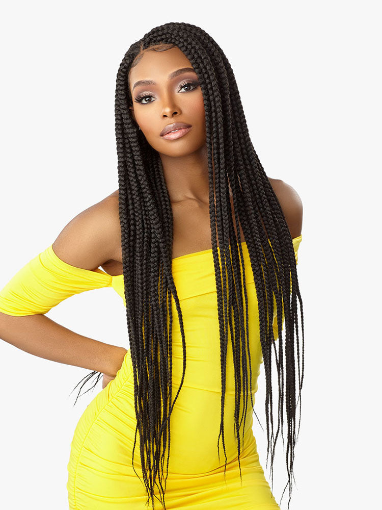 Sensationnel Clould9 100% Hand Braided 4x4 HD Lace Front Wig BOX BRAID X-LARGE 36" | Hair Crown Beauty Supply