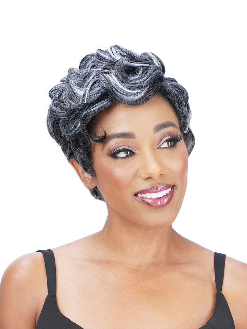 ZURY SiS Ms Wisdom Salt and Pepper Lace Part Wig WISDOM 302 | Hair Crown Beauty Supply