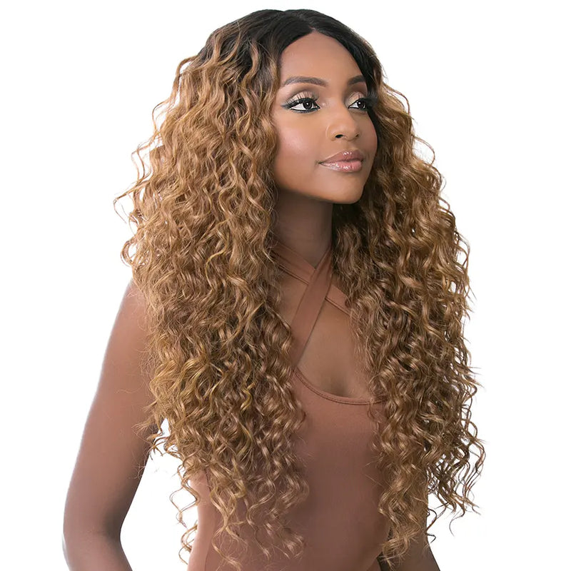 It's A Wig Human Hair Blend HD Lace Front Wig DEEP WAVE 28" | Hair Crown Beauty Supply