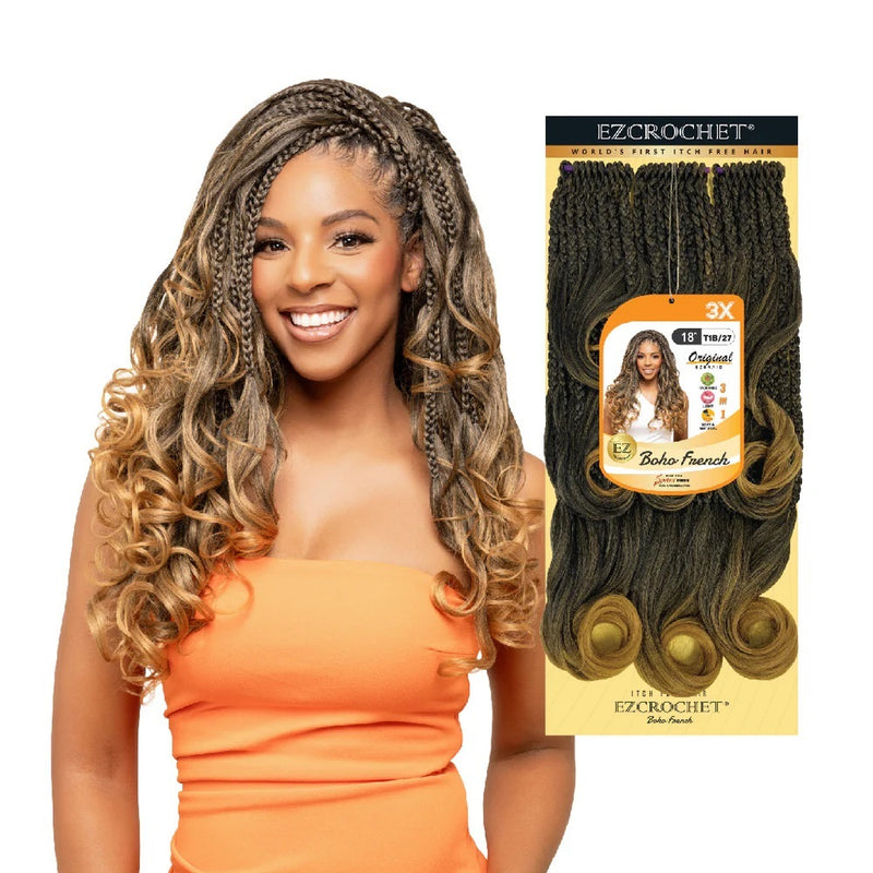 EZCROCHET Synthetic Braid 3X Boho French 18" | Hair Crown Beauty Supply