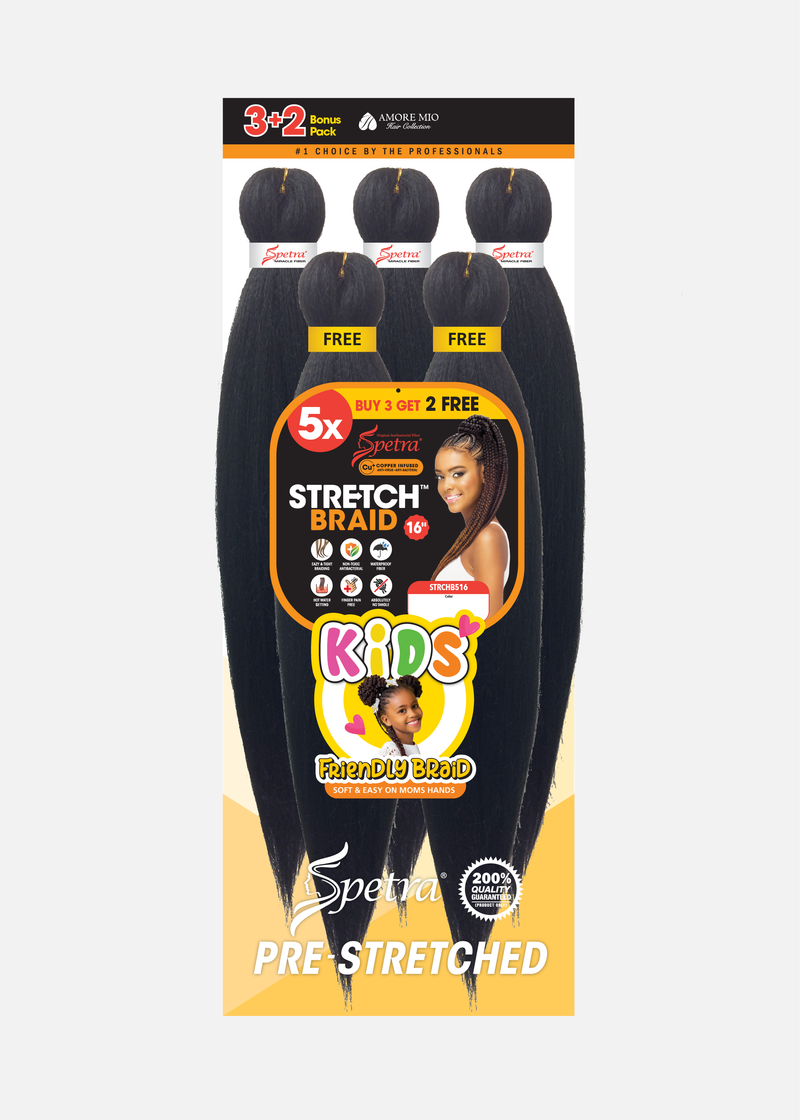 Vivica Fox Spetra Braid 5x Pre Stretched Braid 16" Kids Friendly | Hair Crown Beauty Supply