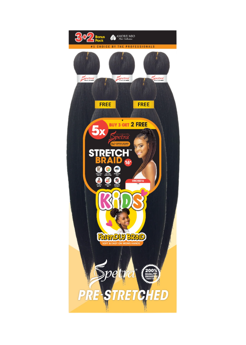 Vivica Fox Spetra Braid 5x Pre Stretched Braid 16" Kids Friendly | Hair Crown Beauty Supply