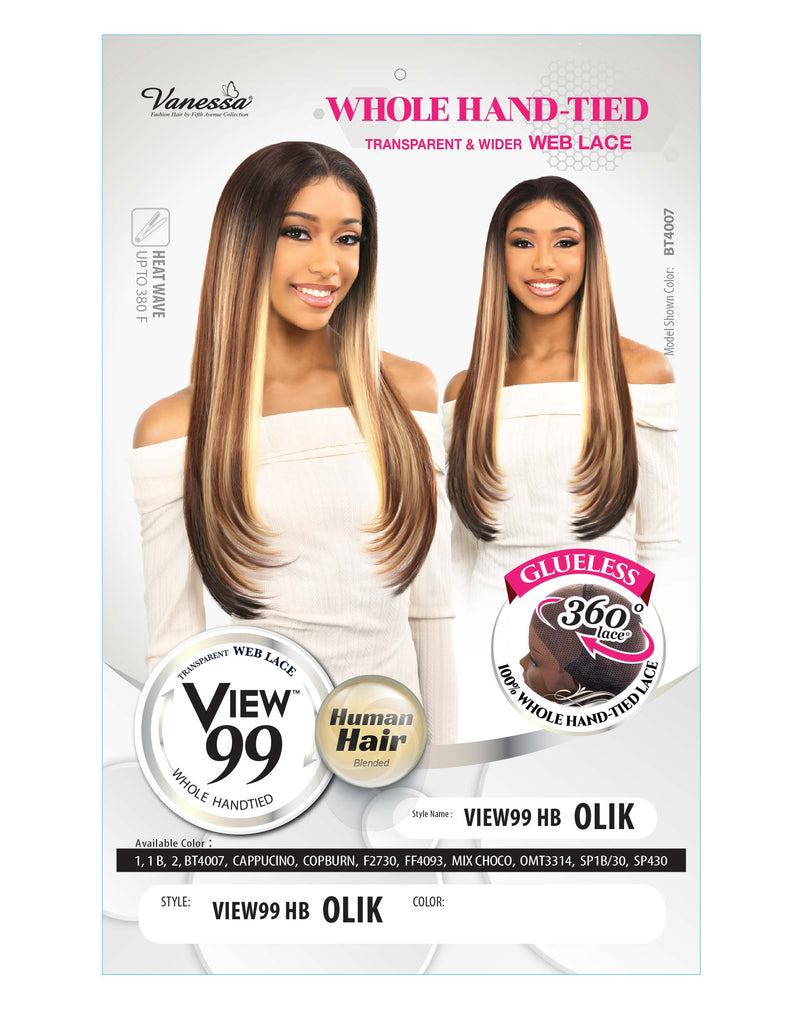 Vanessa Glueless 360° Whole Hand-tied Transparent Web Lace Front Wig VIEW99 HB OLIK | Hair Crown Beauty Supply