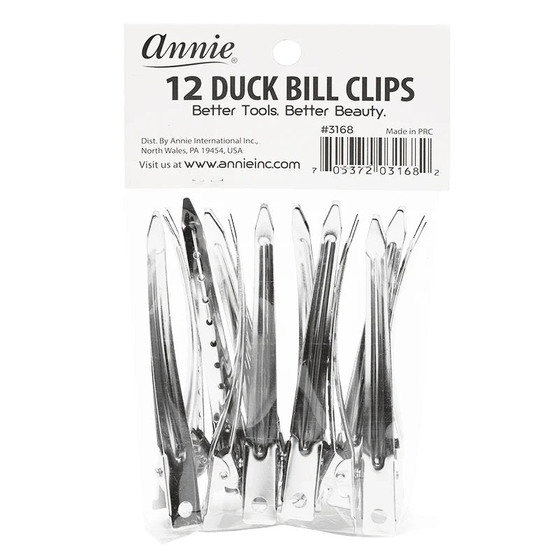 Annie 3168 Duck Bill Clips 12ct | Hair Crown Beauty Supply