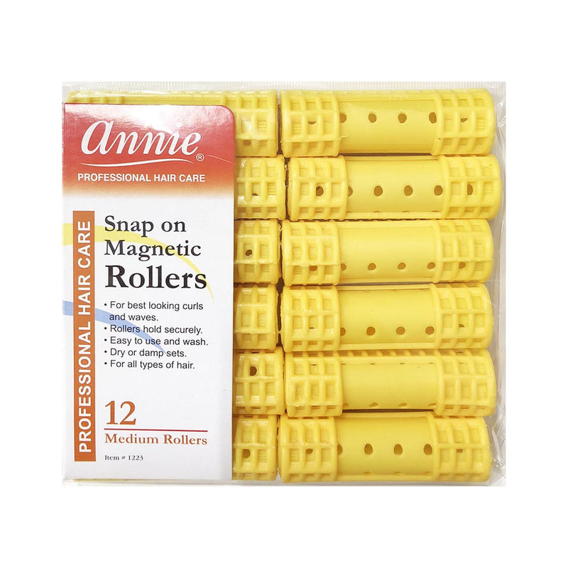 Annie Snap On Magnetic Rollers MEDIUM (12CT) | Hair Crown Beauty Supply