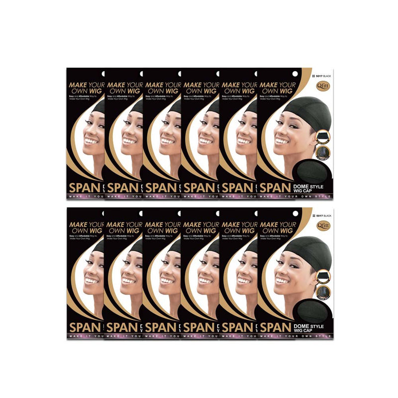 (12 Pack) Qfitt Span Dome Style Wig Cap