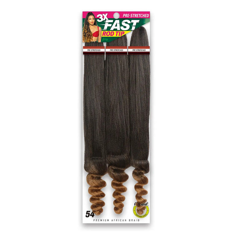 Zury 3X Fast Rod Tip Pre-Stretched Premium African Braid 54" | Hair Crown Beauty Supply