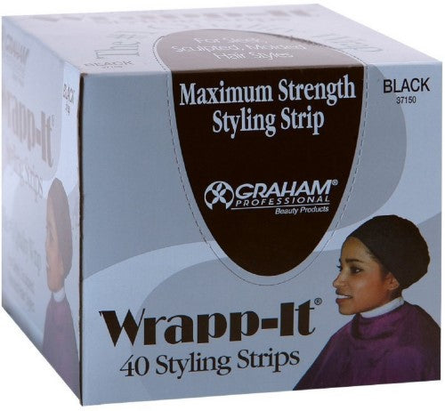 Graham Wrapp-It Maximum Strength Styling Wrap, Black 40ct - Hair Crown Beauty Supply