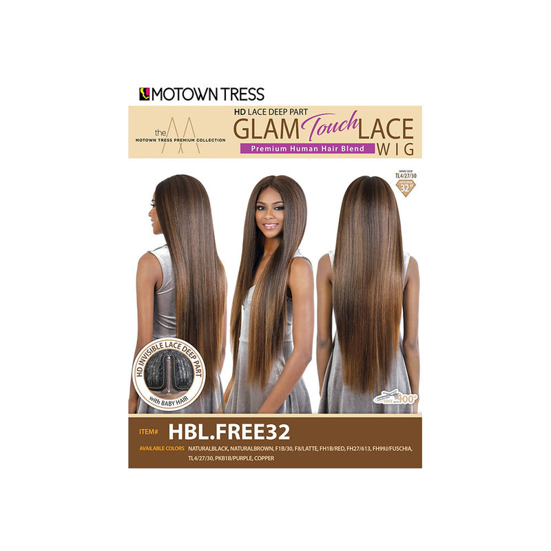 Motown Tress Human Hair Blend HD Lace Glam Touch Lace Wig HBL.FREE32 | Hair Crown Beauty Supply