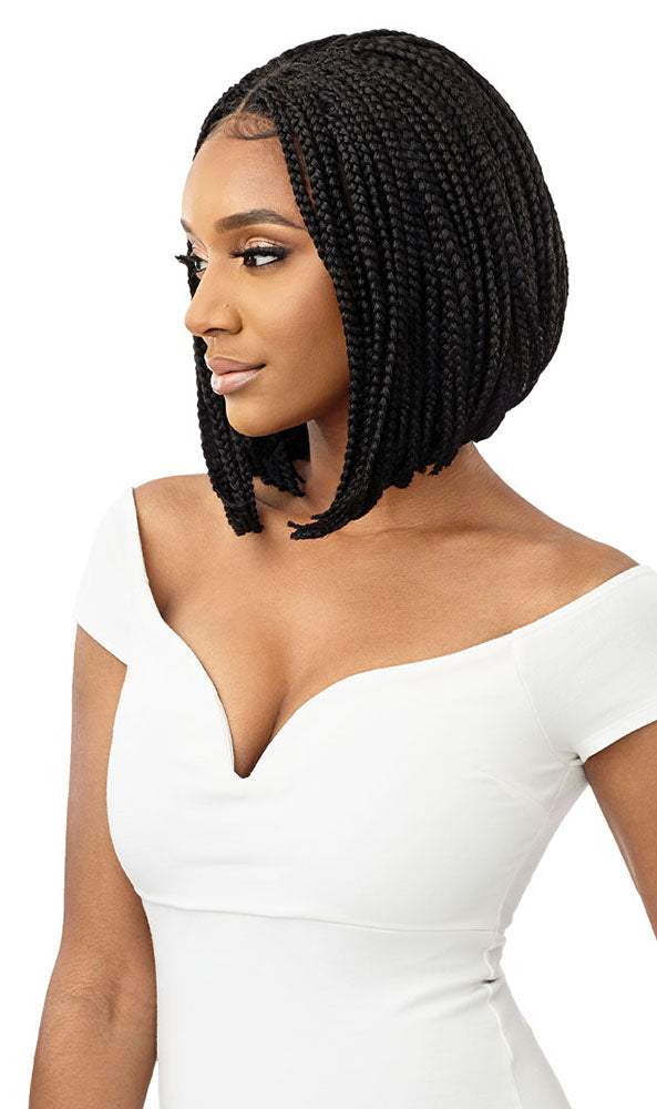 Outre Pre-Braided 4x4 HD Lace Front Wig BOX BRAID BOB 12" | Hair Crown Beauty Supply