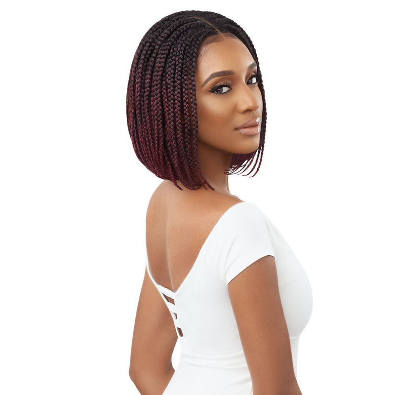 Outre Pre-Braided 4x4 HD Lace Front Wig BOX BRAID BOB 12" | Hair Crown Beauty Supply