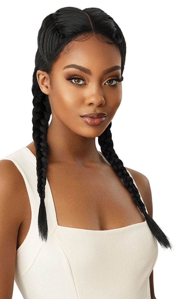 Outre Swiss X Pre Braided Double French Style Lace Front Wig ALEKA YAKI | Hair Crown Beauty Supply