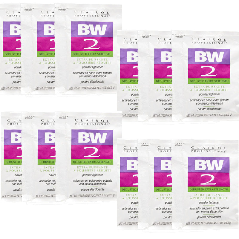 (12 Packets) Clairol BW2 Extra Strength Powder Lightener 1oz - Hair Crown Beauty Supply