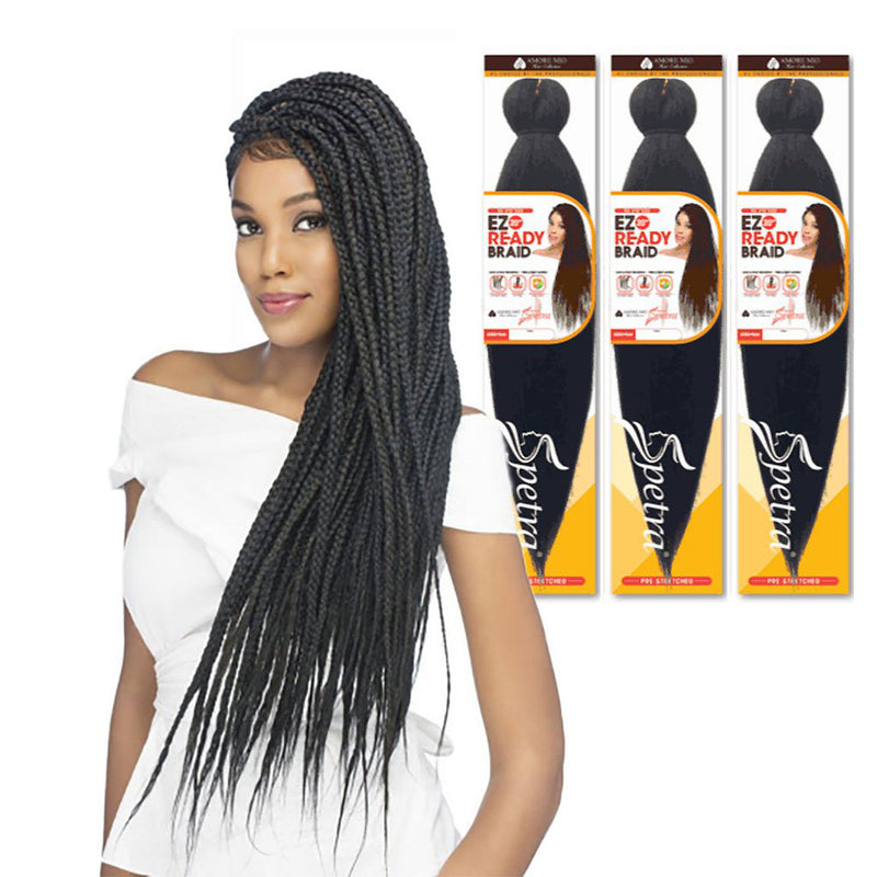 (3 Pack) Amore Mio Pre Stretched Braiding Hair 25" | Hair Crown Beauty Supply