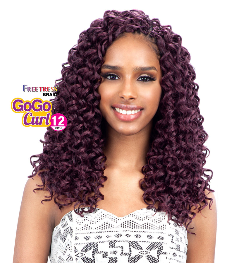 (6 Pack) FreeTress Crochet Braid GoGo Curl 12" - Hair Crown Beauty Supply
