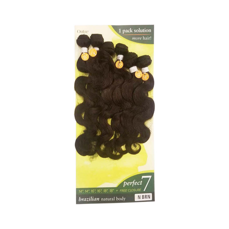 Outre Simply Perfect 7 100% Brazilian Unprocessed Human Hair Bundle NATURAL BODY | Hair Crown Beauty Supply