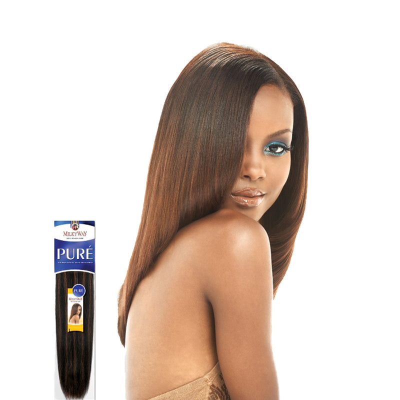 MilkyWay PURE 100 Human Hair Yaky Weave 10" - Hair Crown Beauty Supply