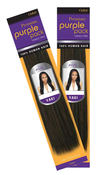 (2 Pack) Outre Premium Purple Pack Human Hair Yaki 10" - Hair Crown Beauty Supply